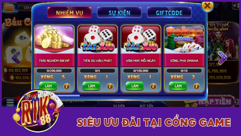 Siêu ưu đãi tại cổng game